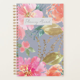 Watercolor Pink Peony Planner