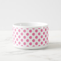 watercolor pink polka dots dotty design bowl