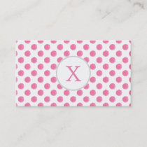 watercolor pink polka dots dotty design business card