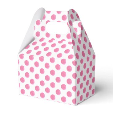 watercolor pink polka dots dotty design favor boxes