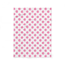 watercolor pink polka dots dotty design fleece blanket