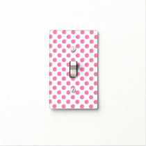 watercolor pink polka dots dotty design light switch cover