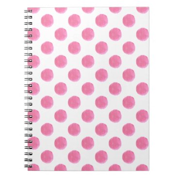 watercolor pink polka dots dotty design notebook