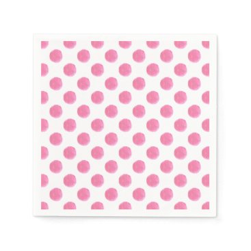 watercolor pink polka dots dotty design paper napkins