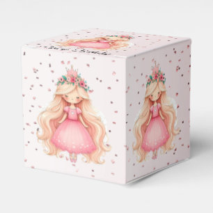 Watercolor Pink Princess Birthday Party Cute Favor Boxes