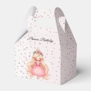 Watercolor Pink Princess Birthday Party Cute Favor Boxes