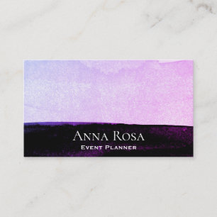 *~* Watercolor Pink Purple Black Lavender Abstract Business Card