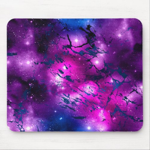 Watercolor Pink Purple  Blue Marble Galaxy Mouse Pad