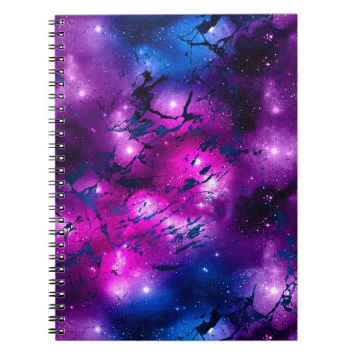 Watercolor Pink Purple  Blue Marble Galaxy Notebook
