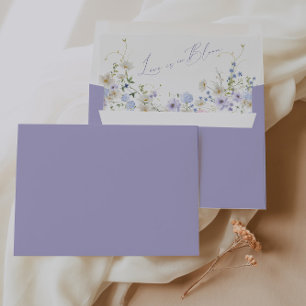 Watercolor Pink & Purple Bouquet Wedding Envelope