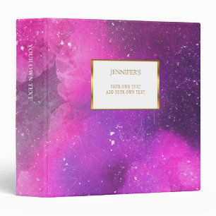 Watercolor pink & purple splatter splash personal 3 ring binder