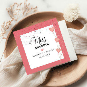 Watercolor pink & red Heart Sweet Thank You Party Napkins