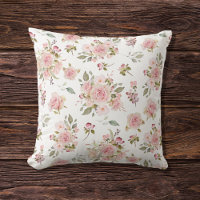 Watercolor Pink Rose Flowers Floral Pattern
