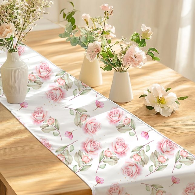 Watercolor Pink Rose Gold Specks Table Runner (Creator Uploaded)