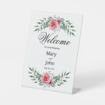 Watercolor Pink Rose Greenery Foliage Wedding