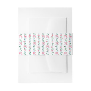 Watercolor Pink Rose & Ribbon Garden Belly Band