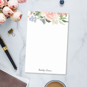 Watercolor Pink Rose Spring Floral Post-it Notes
