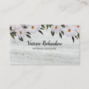 Watercolor Pink Roses Ballerina Floral Art Business Card