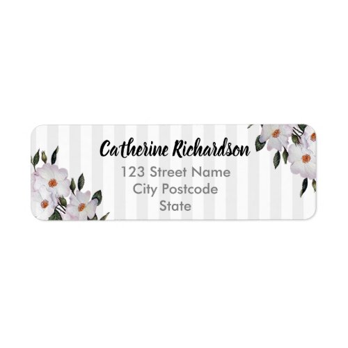 Watercolor Pink Roses Ballerina Floral Art Design Label