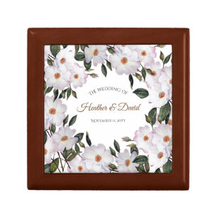 Watercolor Pink Roses Ballerina Floral Art Wedding Gift Box