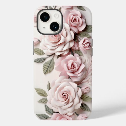 Watercolor Pink Roses Case_Mate iPhone 14 Case