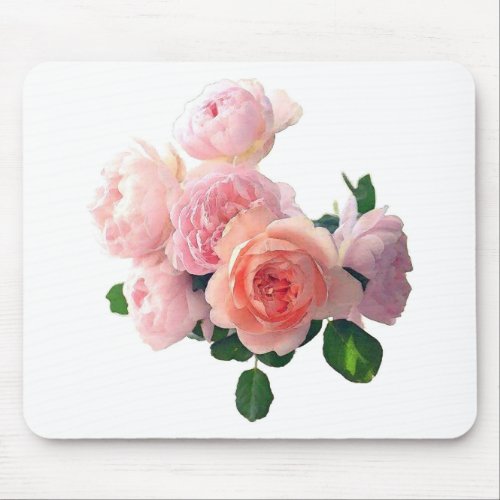 Watercolor Pink Roses Elegant Template Modern Mouse Pad