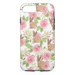 Watercolor Pink Roses Floral Brown Bunny Rabbit Iphone 8/7 Case at Zazzle