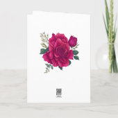 Watercolor Pink Roses Spring Bouquet 60th Birthday Card (Back)