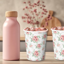 Watercolor Pink & Sage Green Floral Party