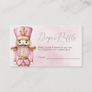 watercolor Pink snow  Christmas diaper raffle Enclosure Card