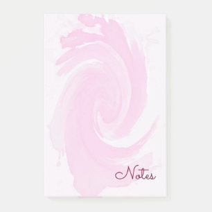 watercolor pink Spiral brush strokes Post-it Notes