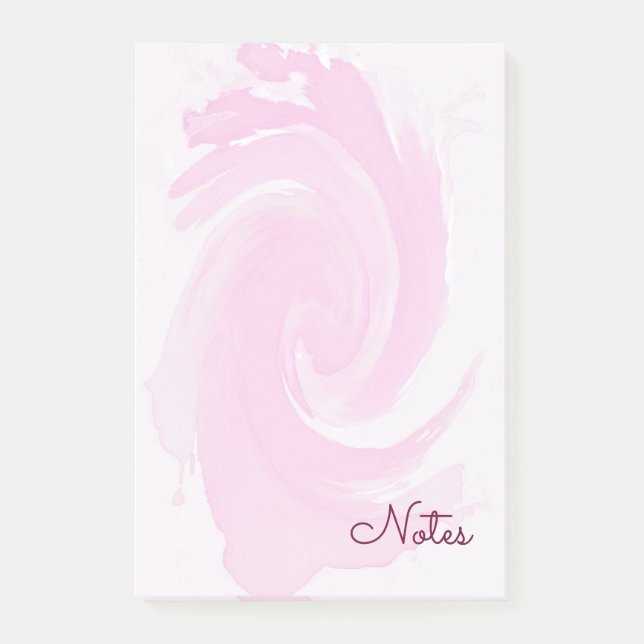 watercolor pink Spiral brush strokes Post-it Notes (Front)