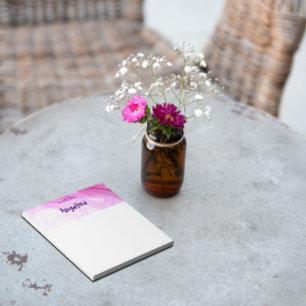 Watercolor pink splash purple letter notepad