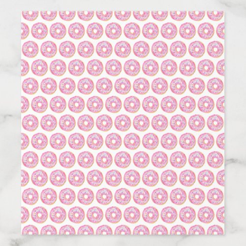 Watercolor Pink Sprinkle Donuts Pattern Birthday Envelope Liner