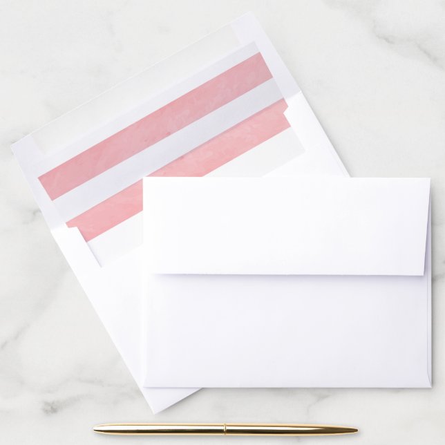 Watercolor Pink Stripes Envelope Liner (Desk)