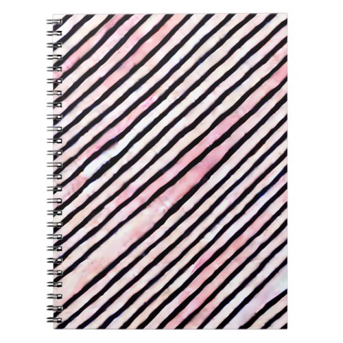 Watercolor Pink Stripes Notebook