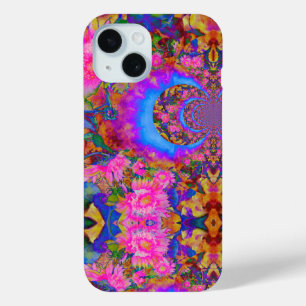 Watercolor pink sunflowers abstract florals iPhone 15 case