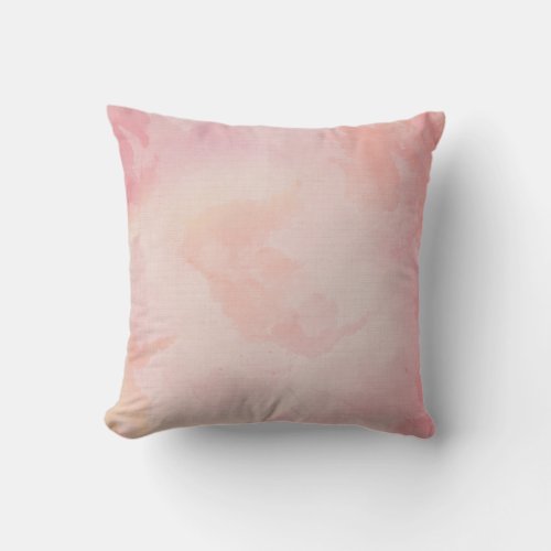 Watercolor Pink Throw Pillow