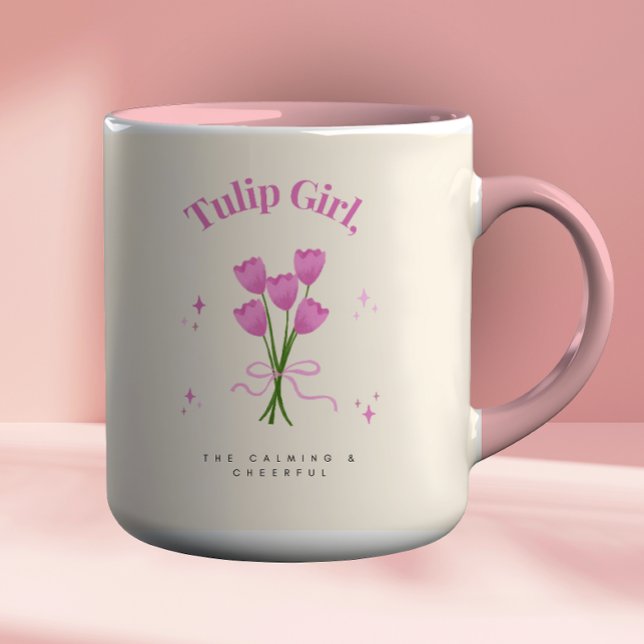 Watercolor Pink Tulip Flower Illustration Mug (Creator Uploaded)