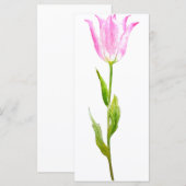 Watercolor Pink Tulip Mini Book Mark Rock Card (Front/Back)