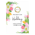 Watercolor Pink Tulip Monogram Wedding Welcome