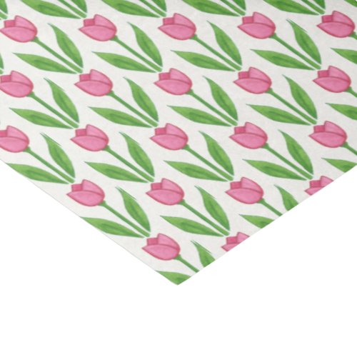 Watercolor Pink Tulips Floral Tissue Paper