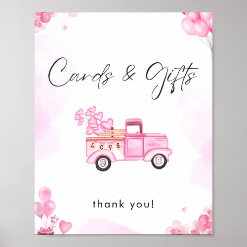 Watercolor Pink  Valentines Cards  Gifts Sign