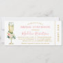 Watercolor Pink White Floral Bridal Lunch Ticket Invitation