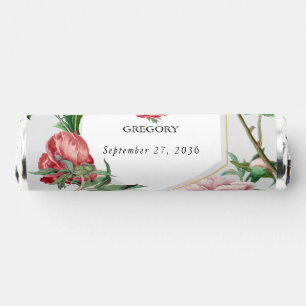 Watercolor Pink White Peonies Flowers Wedding Breath Savers® Mints