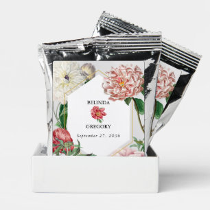 Watercolor Pink White Peonies Flowers Wedding Coffee Drink Mix