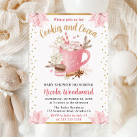 Watercolor Pink Winter Cookies & Cocoa Baby Shower