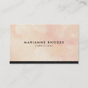 Watercolor Pink with Denim Trim Business Card