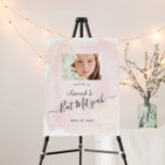 Watercolor Pink x Gold Bat Mitzvah Photo Welcome Foam Board<br><div class="desc">This chic and elegant bat mitzvah welcome sign/sign photo foam board features a white background with blush pink brush strokes in watercolor and faux gold splatters. Personalize it for your needs. You can find more matching products at my store.</div>