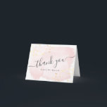 Watercolor Pink x Gold Bat Mitzvah Thank You<br><div class="desc">This chic and elegant bat mitzvah thank you card features a white background with blush pink brush strokes in watercolor and faux gold splatters. Personalize it for your needs. You can find more matching products at my store.</div>